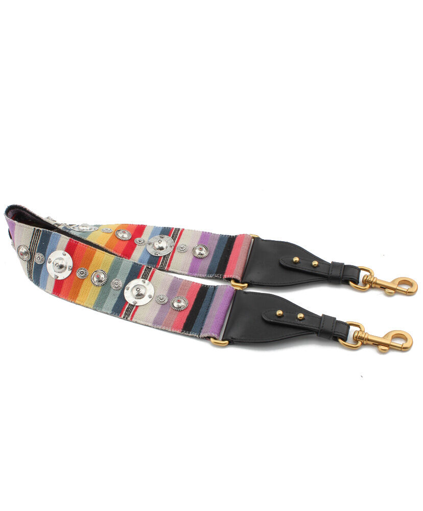 Christian Dior Wide multi-coloured canvas shoulder strap Red